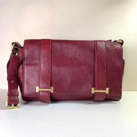 Brahmin Red Pebbled Leather Satchel Bag - Picture 1 of 10